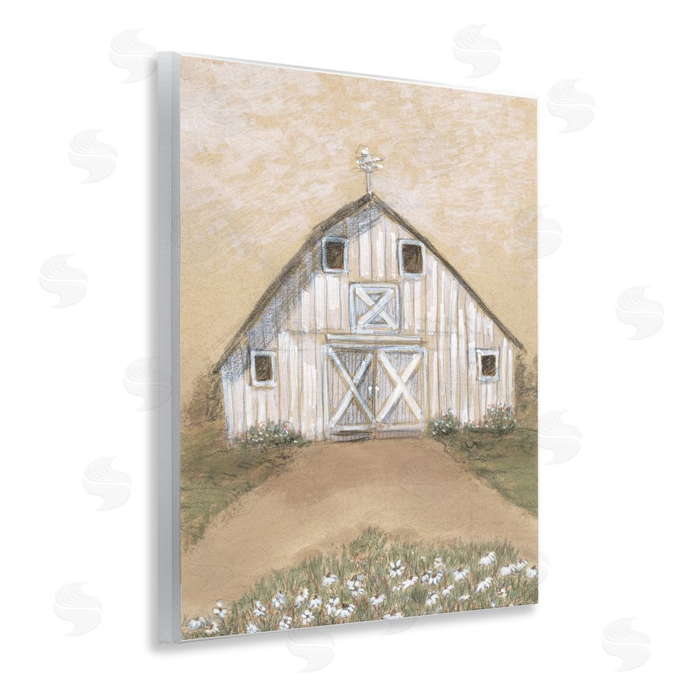 Patti Bishop Barn Lane Flowers Drawing Wall Plaque Art Print