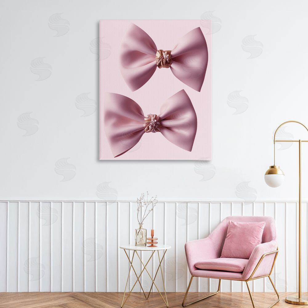 Jesse Keith Elegant Bows with Glam Details Stretched Canvas Wall Art Print in Room