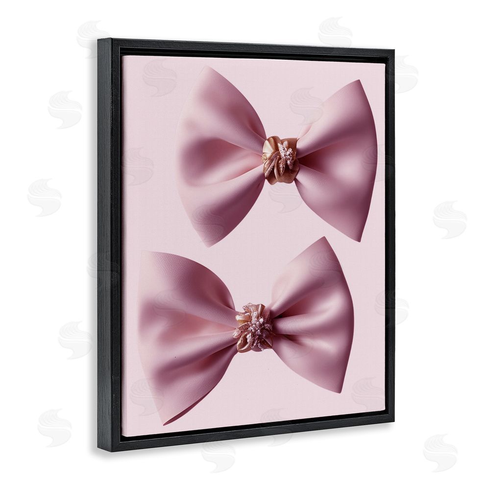 Jesse Keith Elegant Bows with Glam Details Black Floating Frame Canvas Wall Art Print