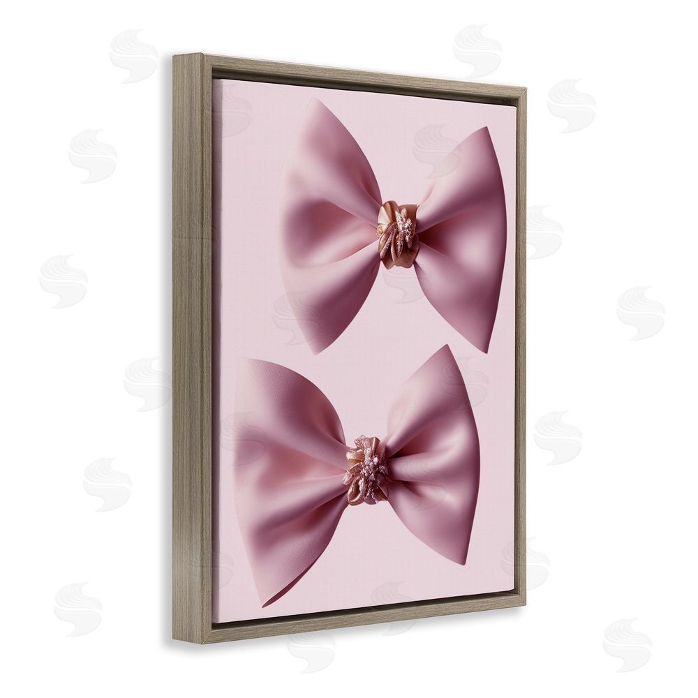 Jesse Keith Elegant Bows with Glam Details Brown Floating Frame Canvas Wall Art Print