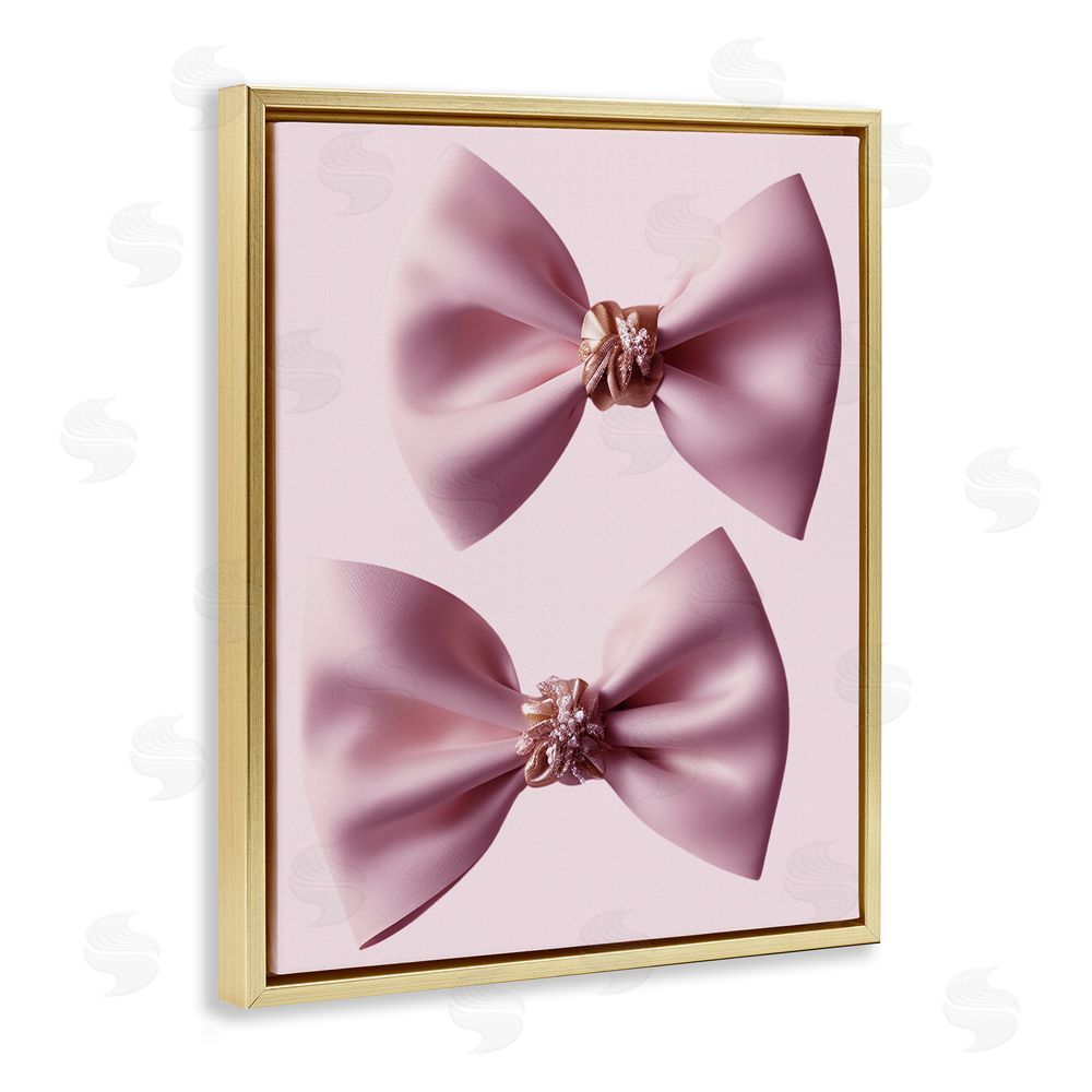 Jesse Keith Elegant Bows with Glam Details Gold Floating Frame Canvas Wall Art Print