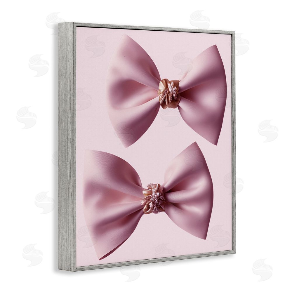 Jesse Keith Elegant Bows with Glam Details Gray Framed Giclee Wall Art Print