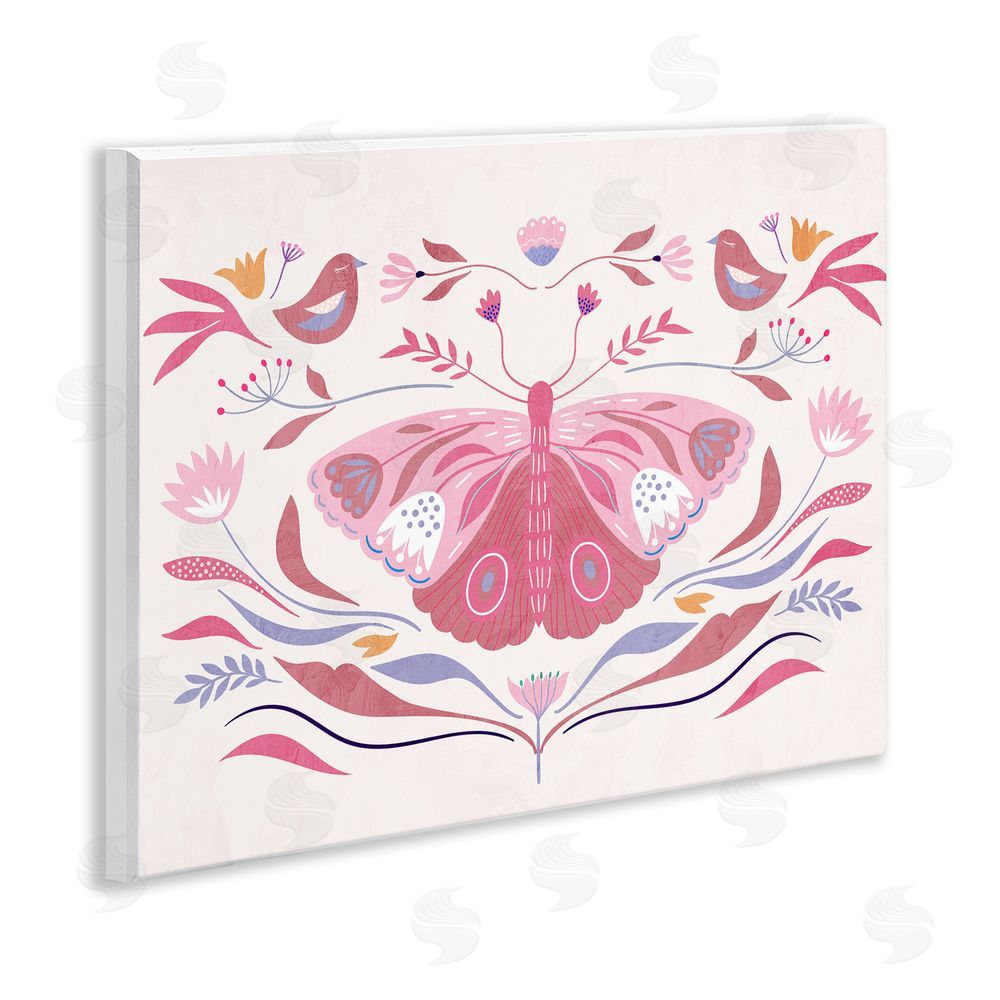 Kim Allen Pink Boho Butterfly Wall Plaque Art Print