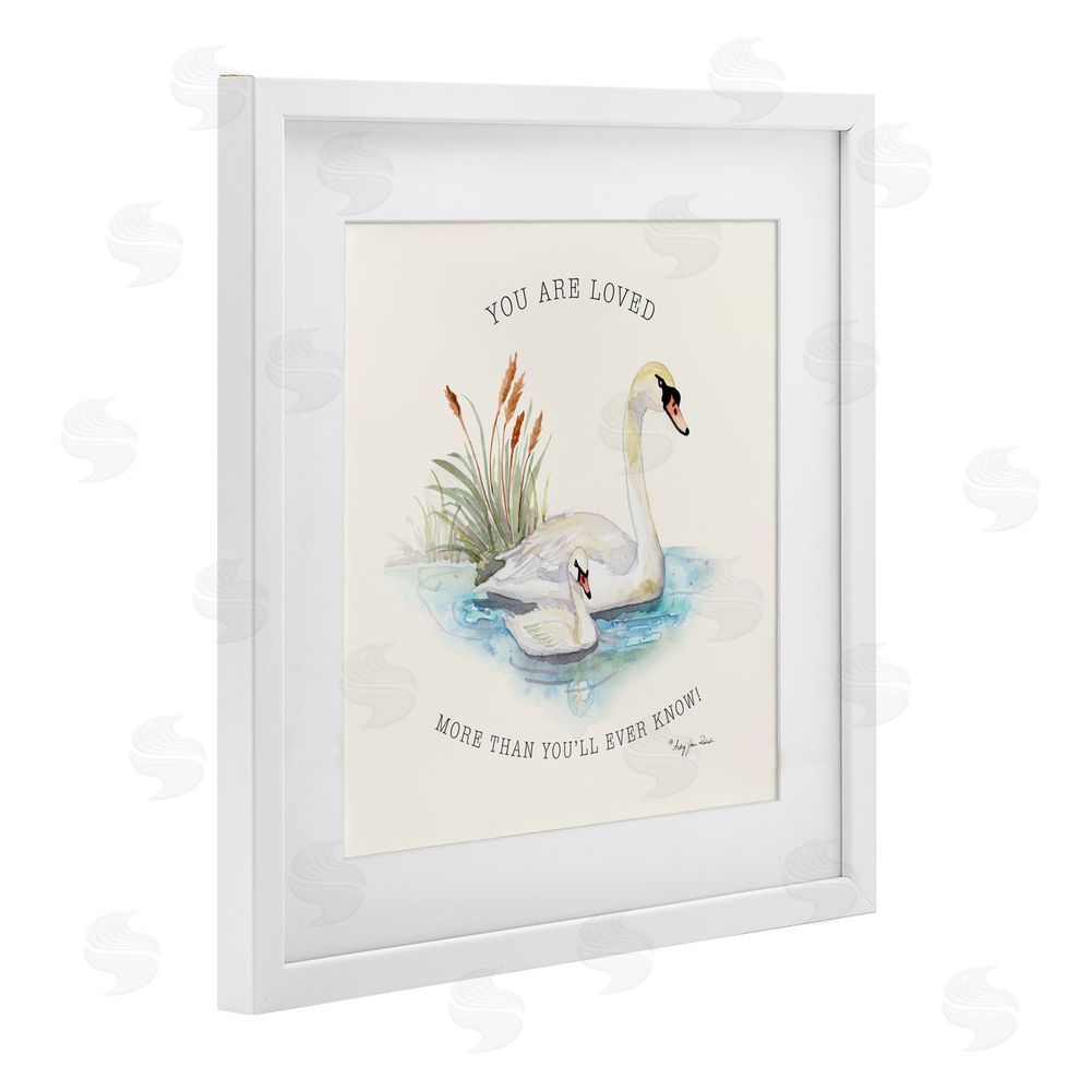 Audrey Jeanne Roberts More Than You Know Swans White Framed Print Under Glass Wall Art