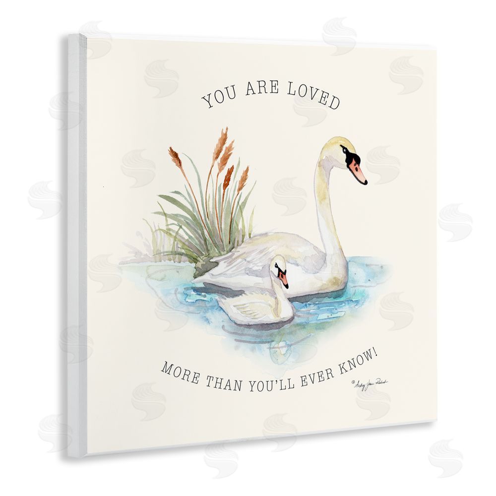 Audrey Jeanne Roberts More Than You Know Swans Wall Plaque Art Print