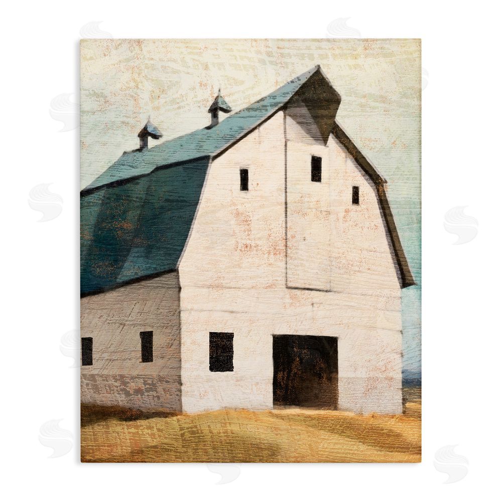 Susan Jill Rustic Big Barn Blue Stretched Canvas Wall Art Print