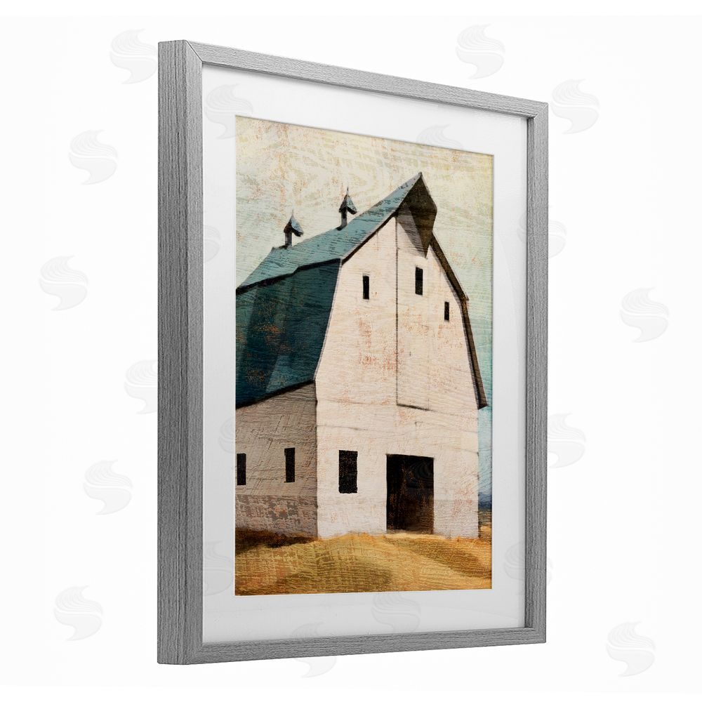 Susan Jill Rustic Big Barn Blue Gray Framed Print Under Glass Wall Art