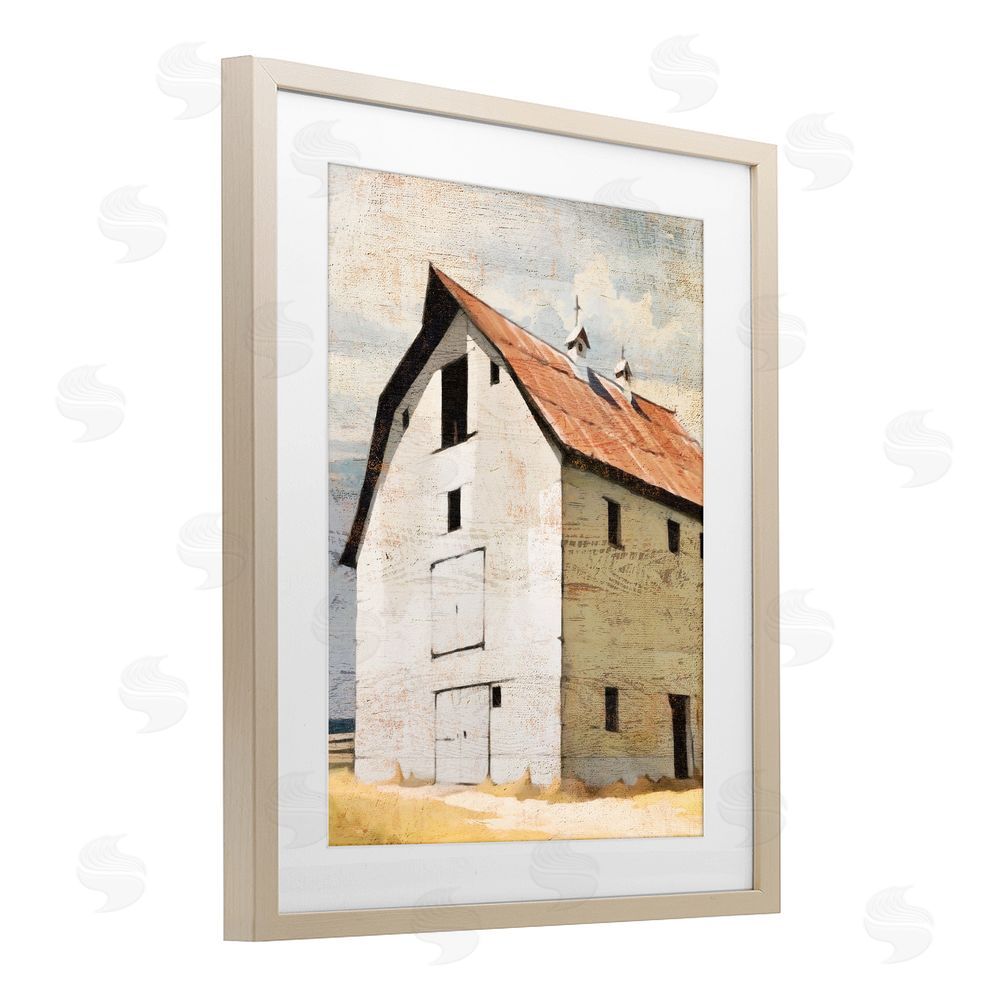Susan Jill Rustic Big Barn Red Birch Framed Print Under Glass Wall Art