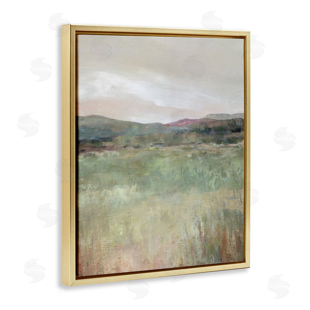 Carol Robinson Abstract Glimpse of Spring Gold Floating Frame Canvas Wall Art Print