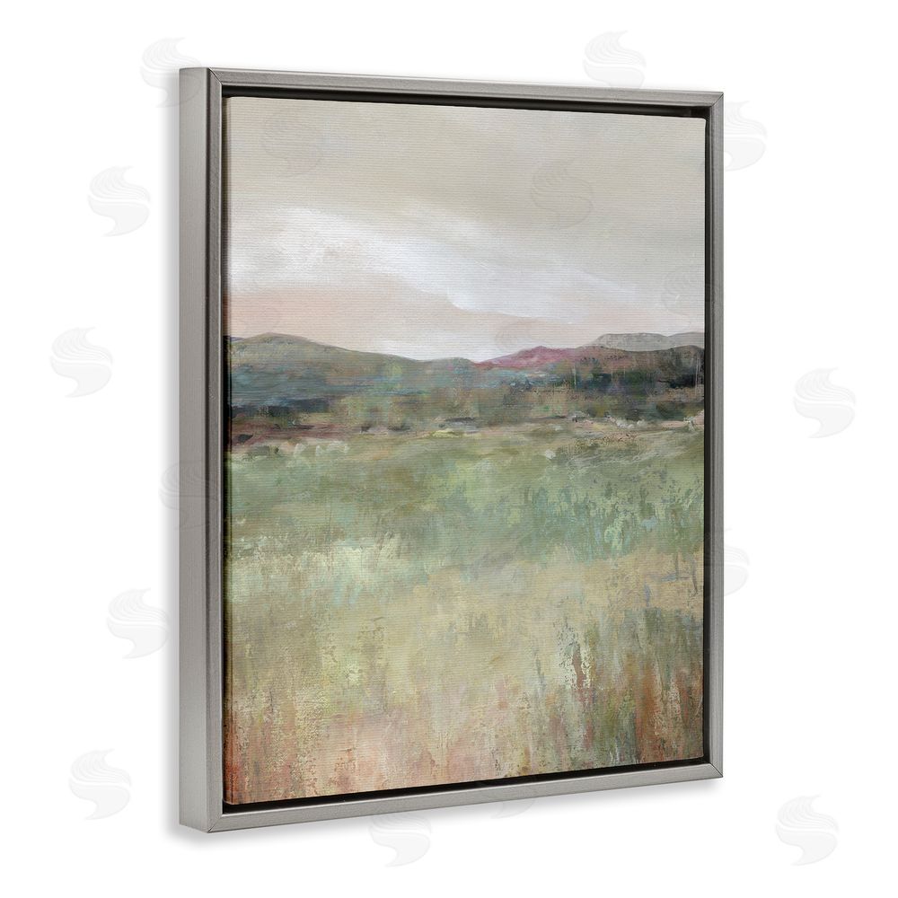 Carol Robinson Abstract Glimpse of Spring Gray Floating Frame Canvas Wall Art Print