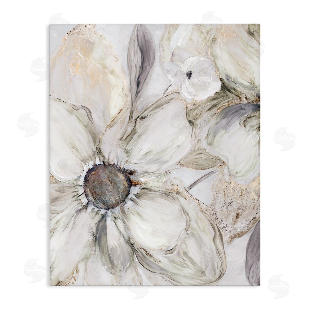 Carol Robinson Neutral Sandstone Blooms Stretched Canvas Wall Art Print