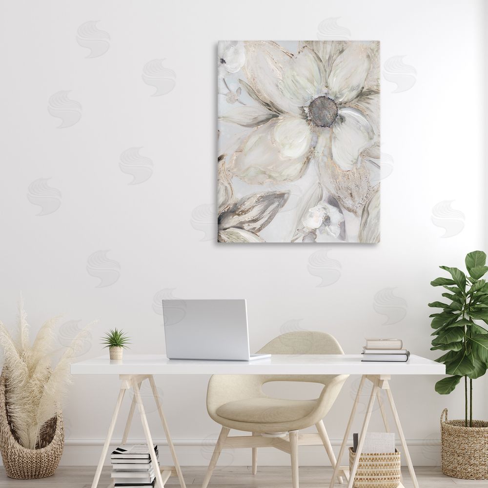 Carol Robinson Sandstone Tone Blooms Stretched Canvas Wall Art in Room