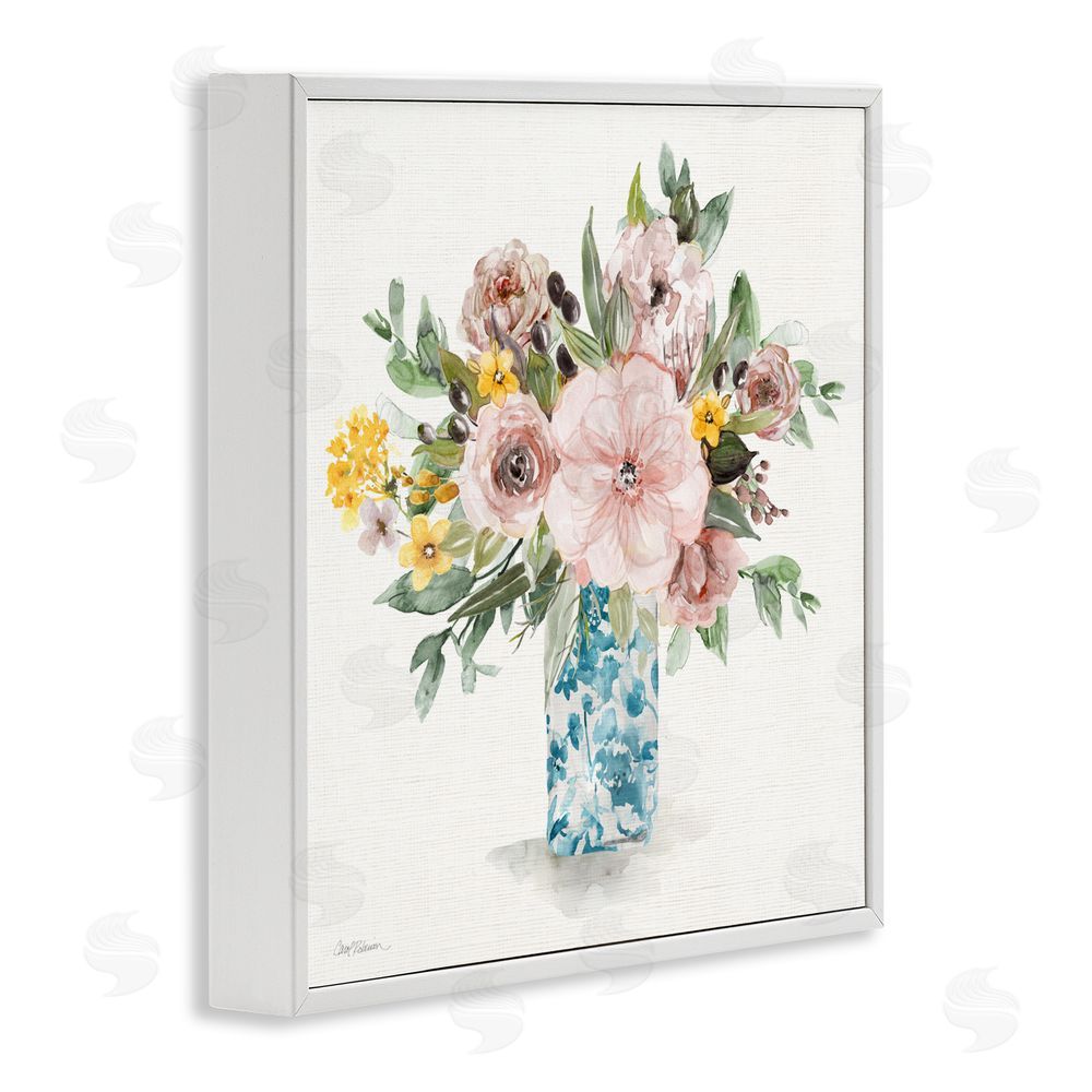 Carol Robinson Summer Chinoiserie Vase White Framed Giclee Wall Art Print