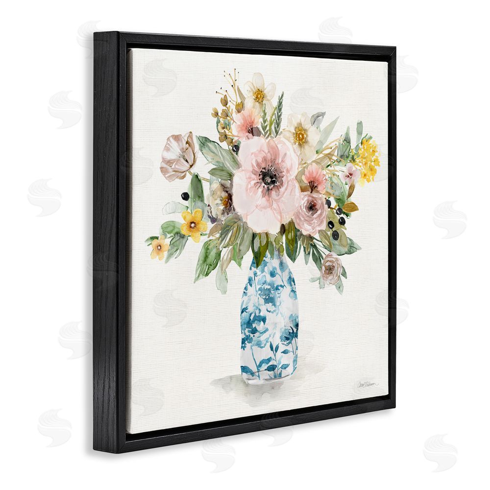 Carol Robinson Summer Chinoiserie Assortment Black Floating Frame Canvas Wall Art Print