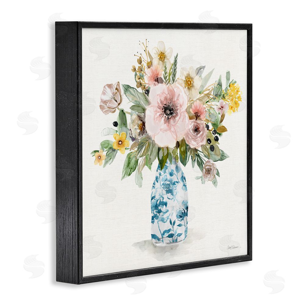 Carol Robinson Summer Chinoiserie Assortment Black Framed Giclee Wall Art Print