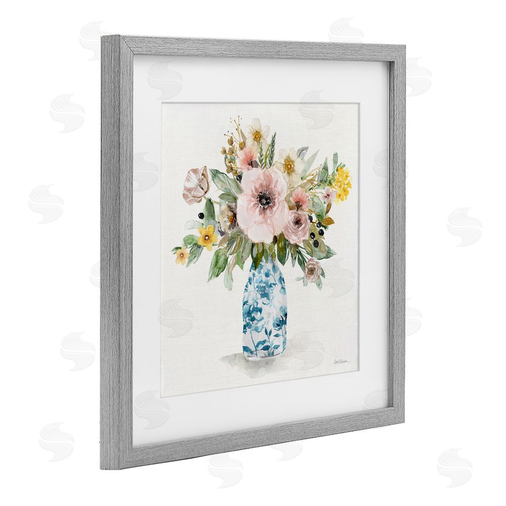Carol Robinson Summer Chinoiserie Assortment Gray Framed Print Under Glass Wall Art