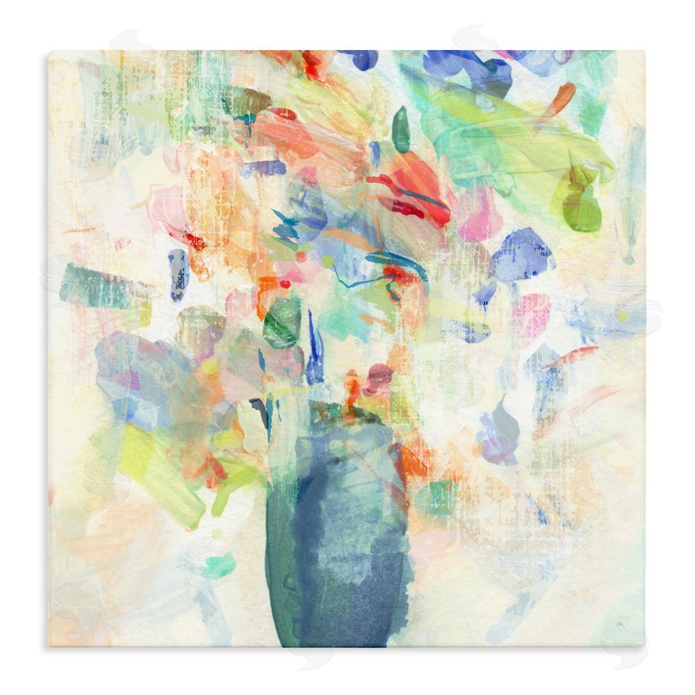 Susan Jill Summer Flowers Brushstrokes Stretched Canvas Wall Art Print