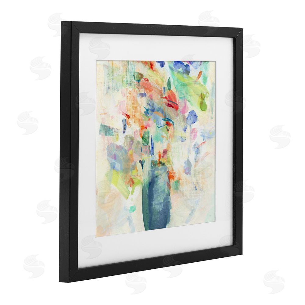 Susan Jill Summer Flowers Brushstrokes Black Framed Print Under Glass Wall Art