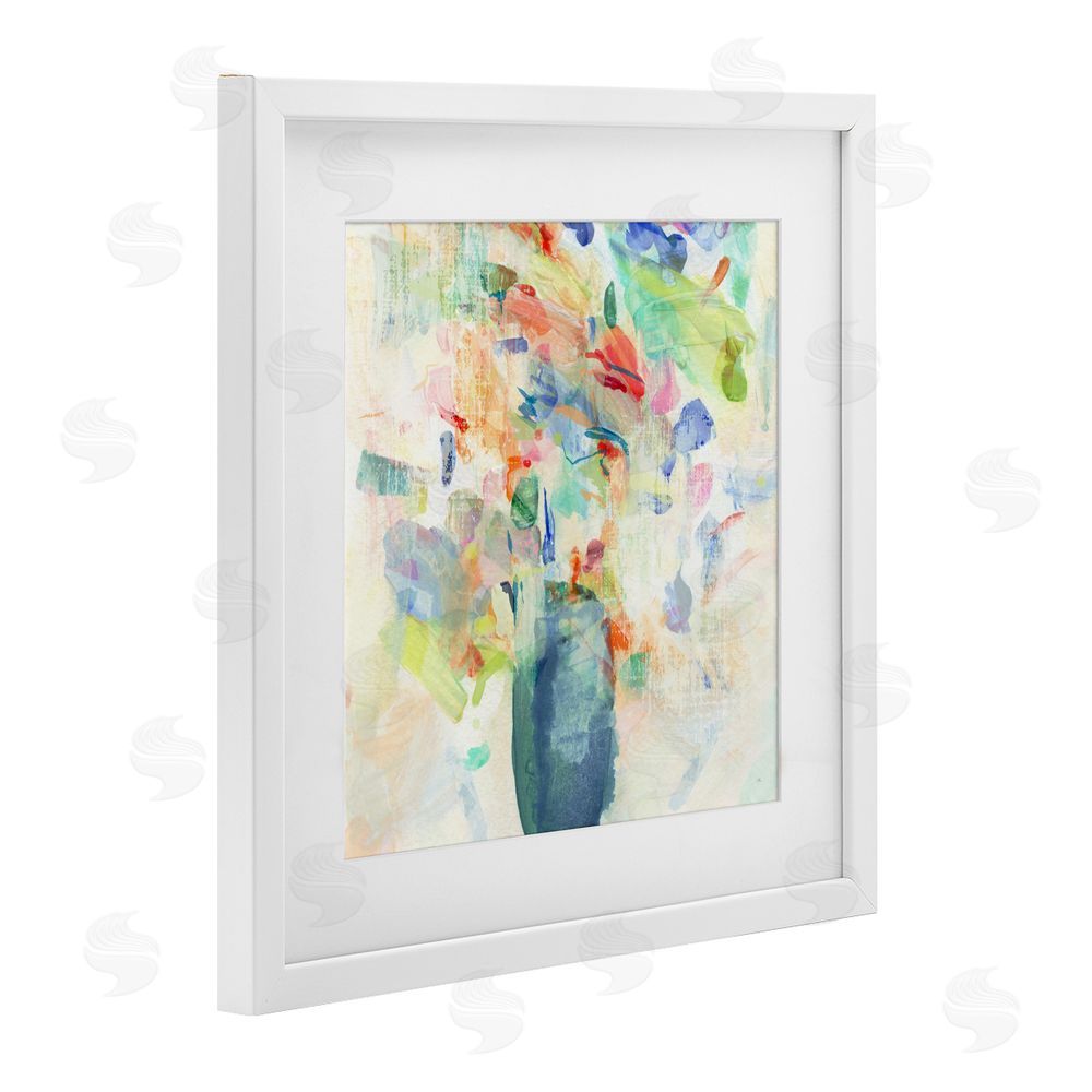 Susan Jill Summer Flowers Brushstrokes White Framed Print Under Glass Wall Art