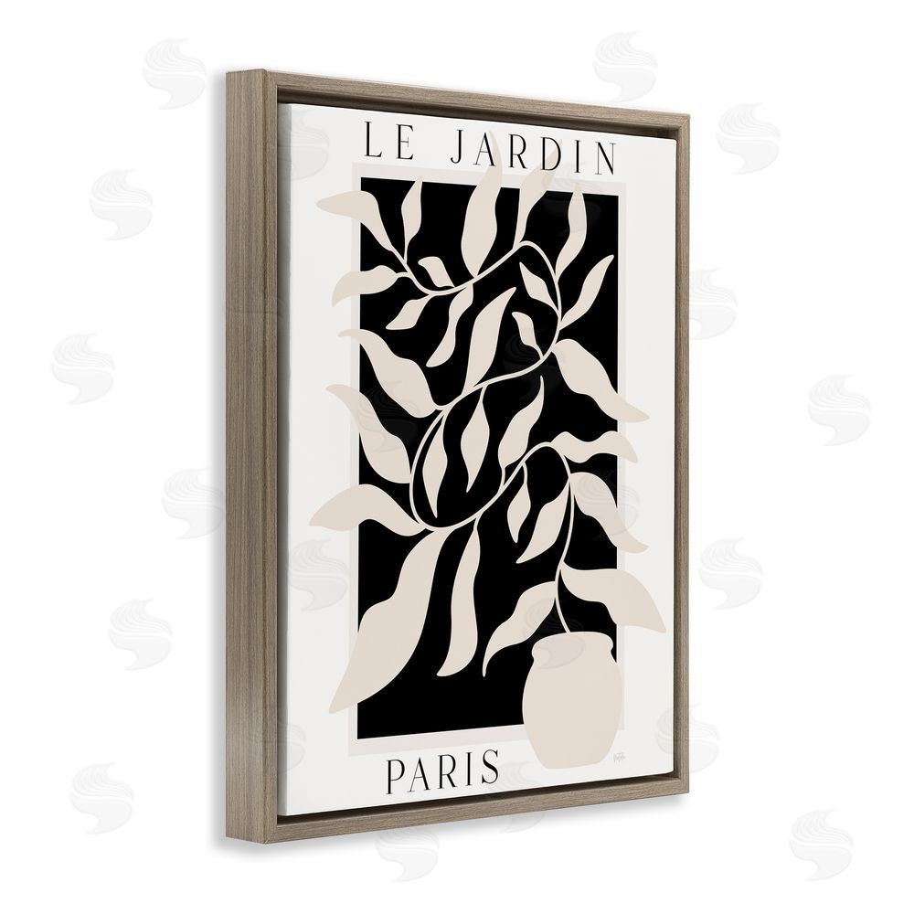 Natalie Carpentieri Le Jardin Paris Botanicals Brown Floating Frame Canvas Wall Art Print