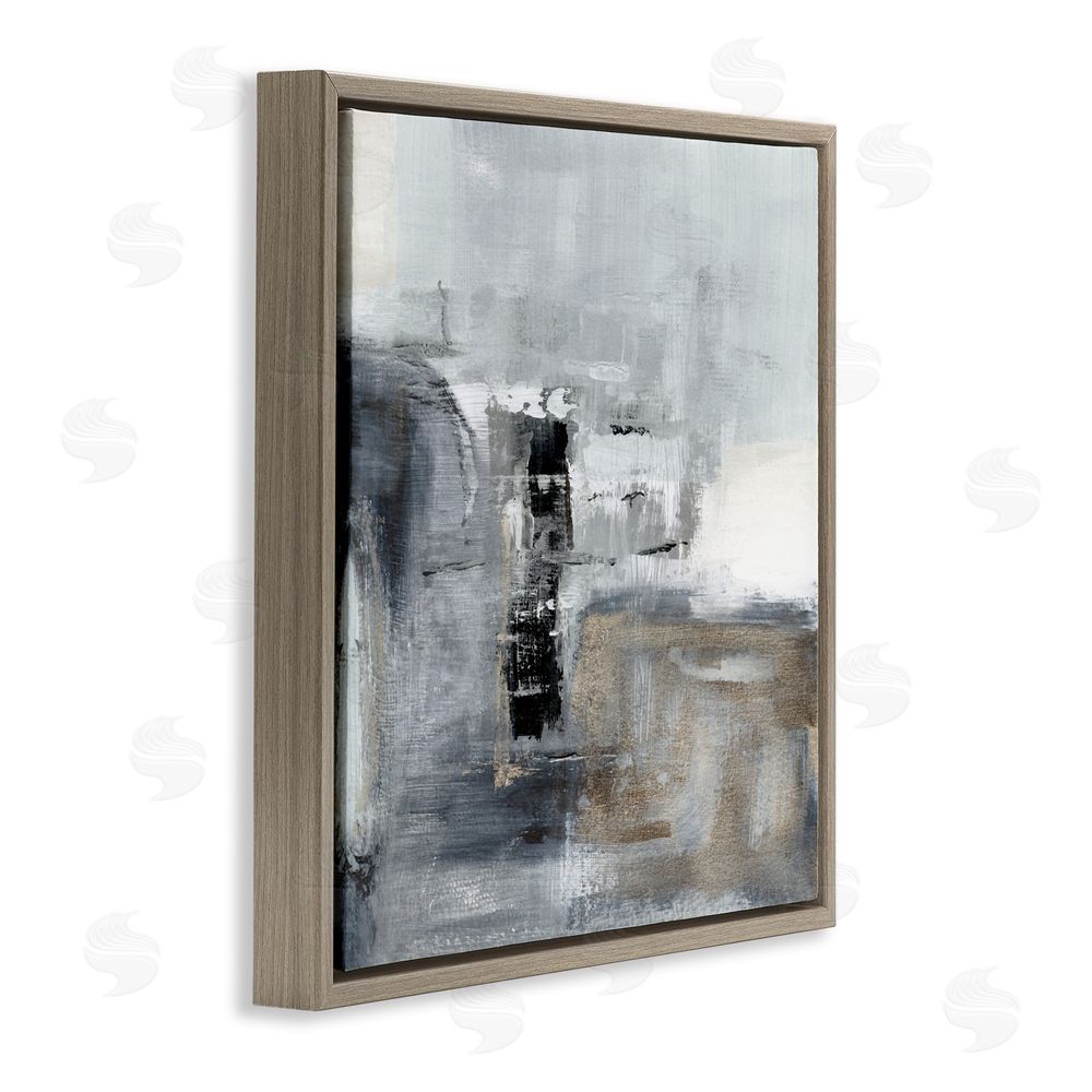 Susan Jill Still Waters Monochrome Abstraction Brown Floating Frame Canvas Wall Art Print