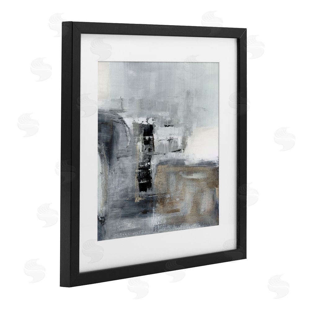 Susan Jill Still Waters Monochrome Abstraction Black Framed Print Under Glass Wall Art