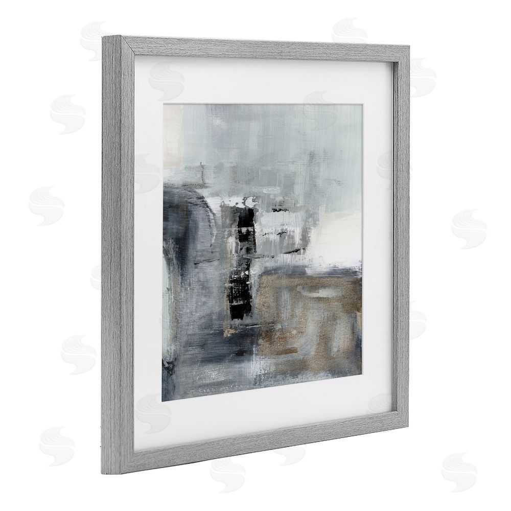 Susan Jill Still Waters Monochrome Abstraction Gray Framed Print Under Glass Wall Art