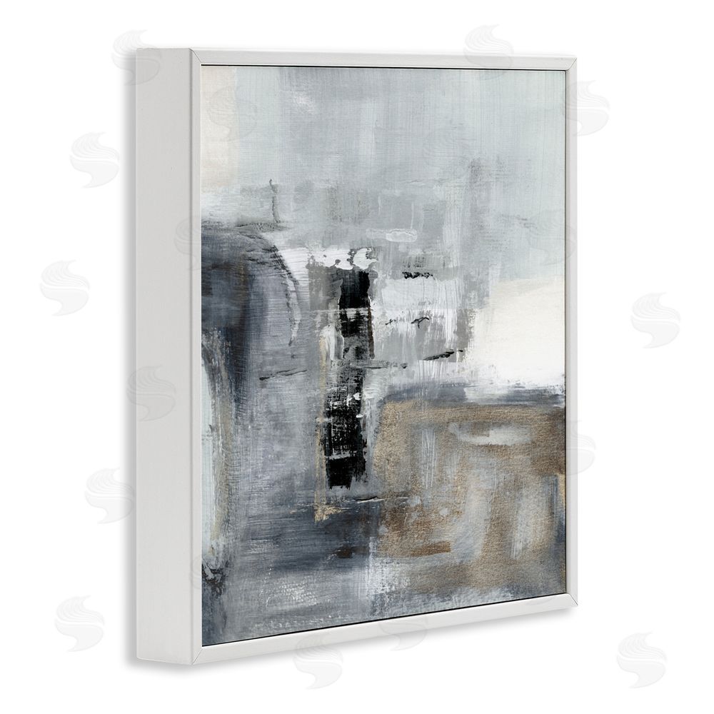 Susan Jill Still Waters Monochrome Abstraction White Framed Giclee Wall Art Print