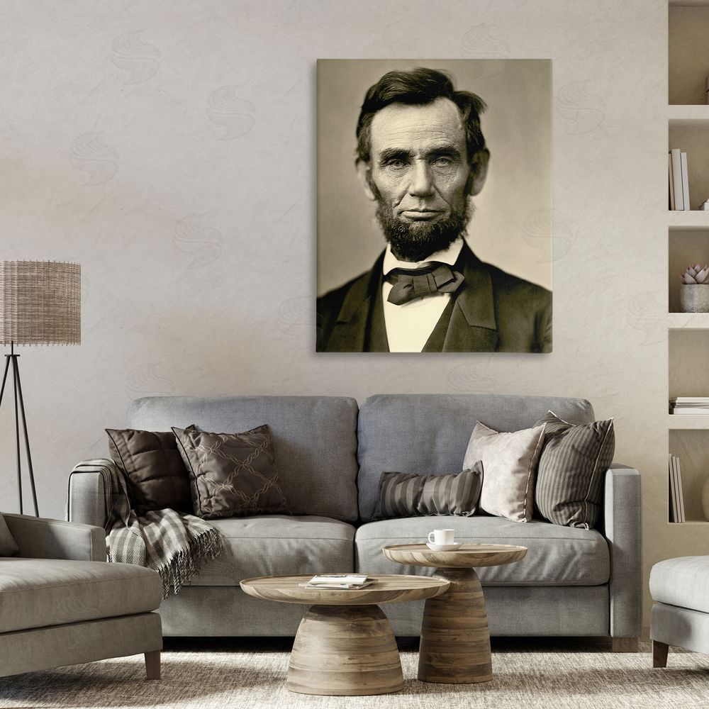 Alexander Gardner Iconic Lincoln Portrait Canvas Wall Art Print in Room