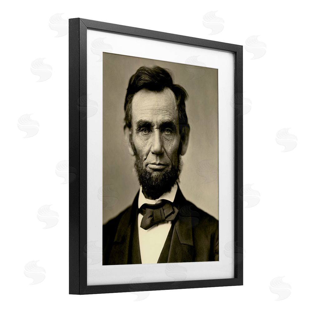 Alexander Gardner Iconic Lincoln Portrait Black Framed Print Under Glass Wall Art