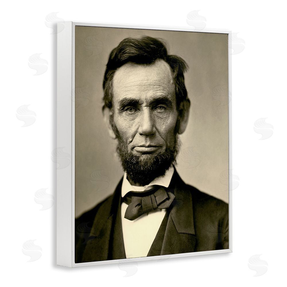 Alexander Gardner Iconic Lincoln Portrait White Framed Giclee Wall Art Print