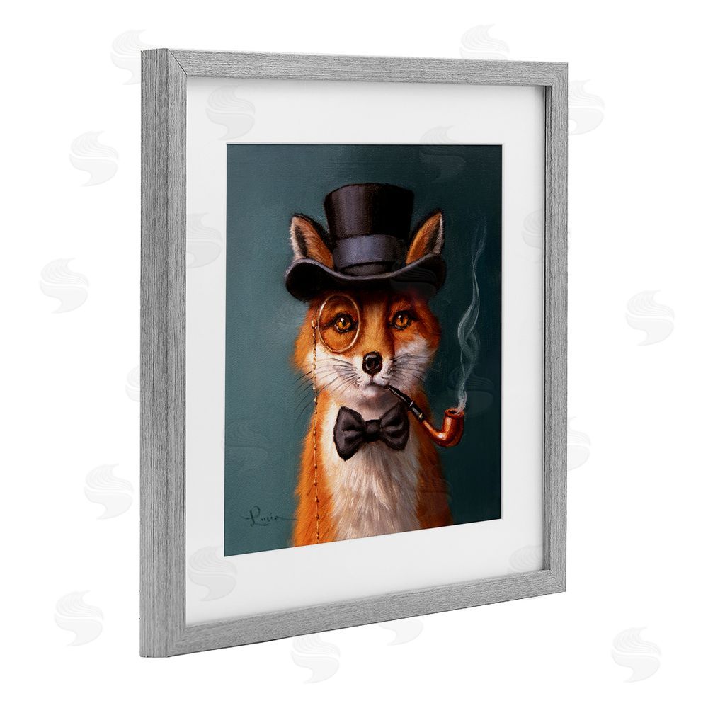 Lucia Heffernan Charming Dapper Fox Gray Framed Print Under Glass Wall Art