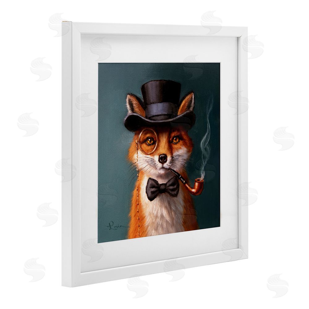 Lucia Heffernan Charming Dapper Fox White Framed Print Under Glass Wall Art