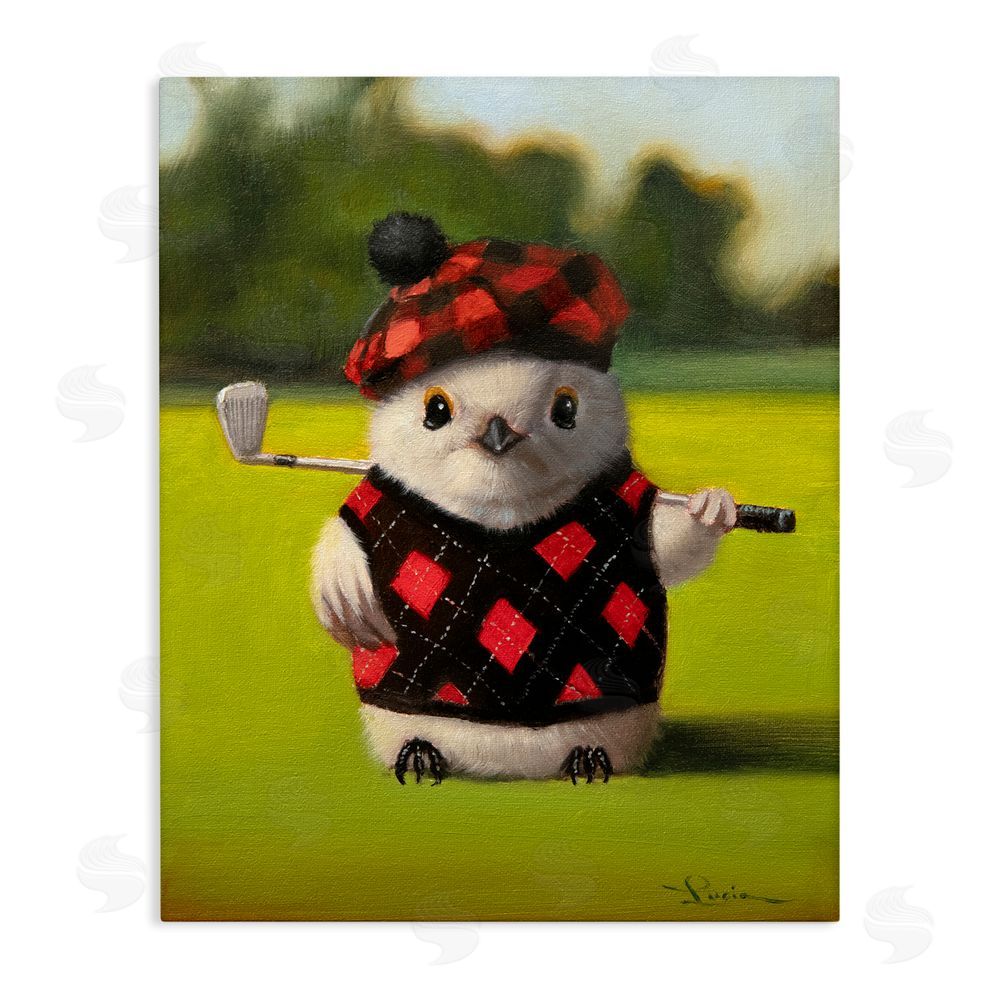 Lucia Heffernan Birdie Golf Swing Stretched Canvas Wall Art