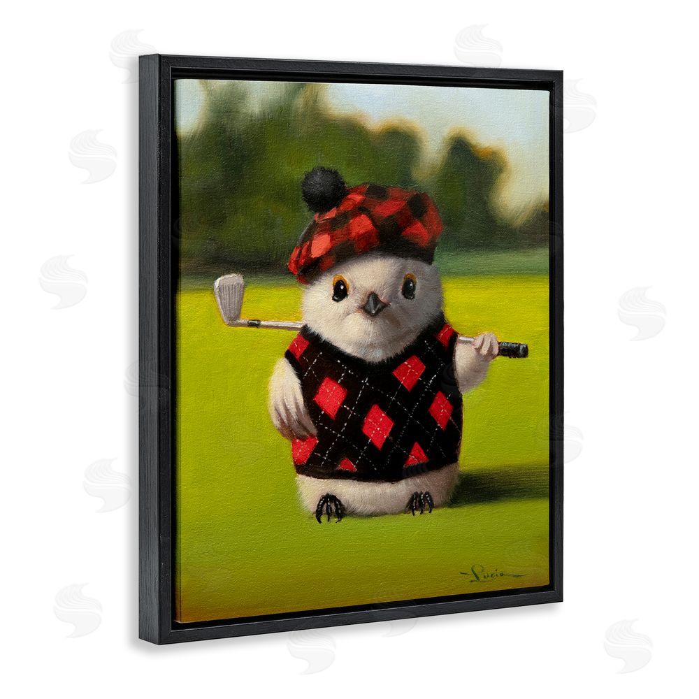 Lucia Heffernan Birdie Golf Swing Black Floating Frame Canvas Wall Art Print