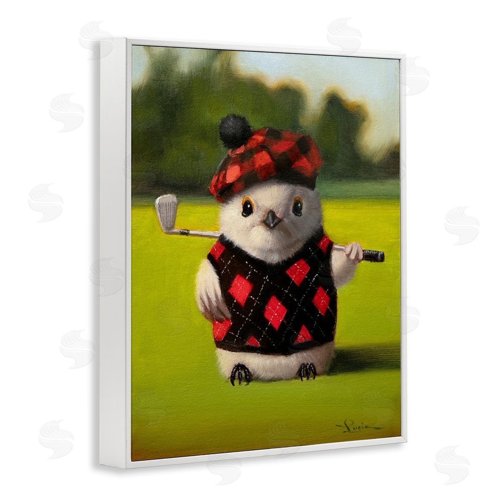 Lucia Heffernan Birdie Golf Swing White Framed Giclee Wall Art Print