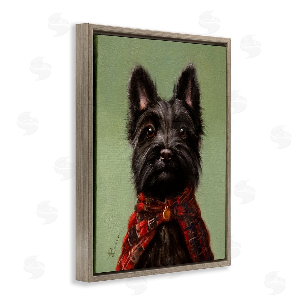 Lucia Heffernan The Scot Scottish Terrier Brown Floating Frame Canvas Wall Art Print