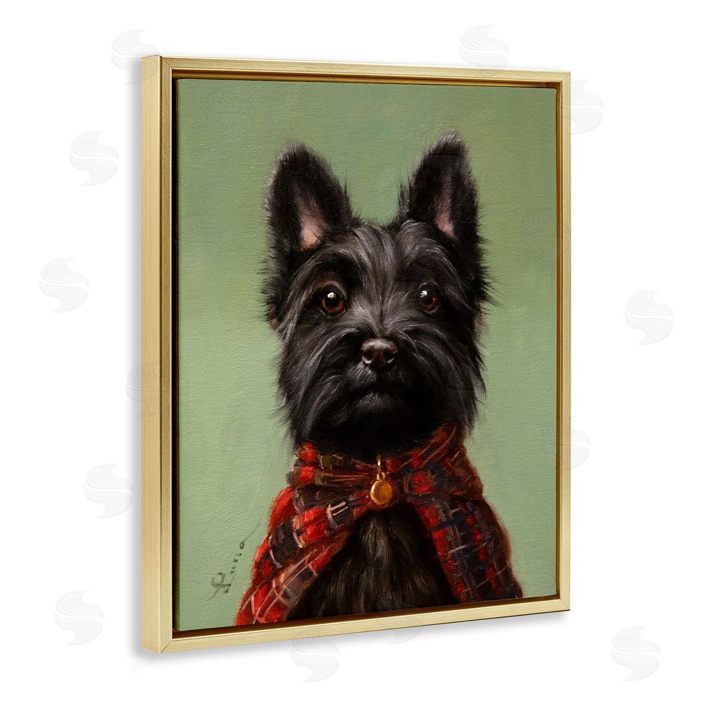Lucia Heffernan The Scot Scottish Terrier Gold Floating Frame Canvas Wall Art Print