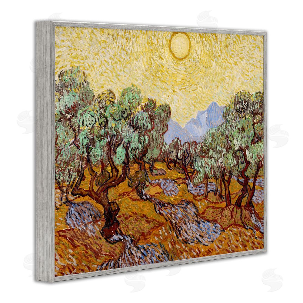 Vincent Van Gogh Olive Trees Van Gogh Gray Framed Giclee Wall Art Print
