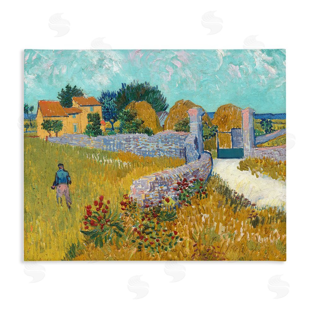 Vincent Van Gogh Farmhouse In Provence Stretched Canvas Wall Art Print