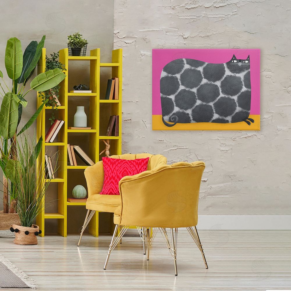 Gabriela Avila Big Spots on Cat Stretched Canvas Wall Art in Room