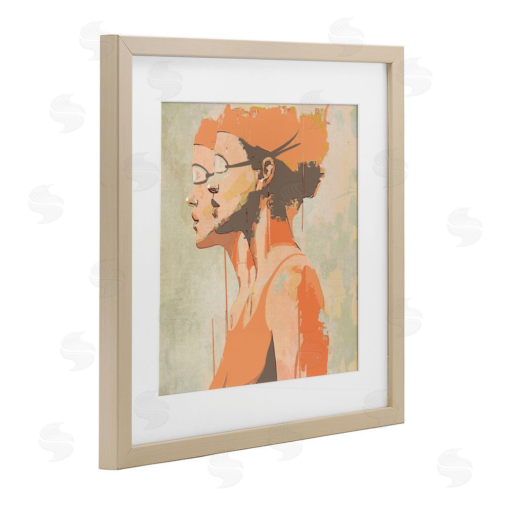 Layla Oz Swimming Twins Silhouettes Birch Framed Print Under Glass Wall Art