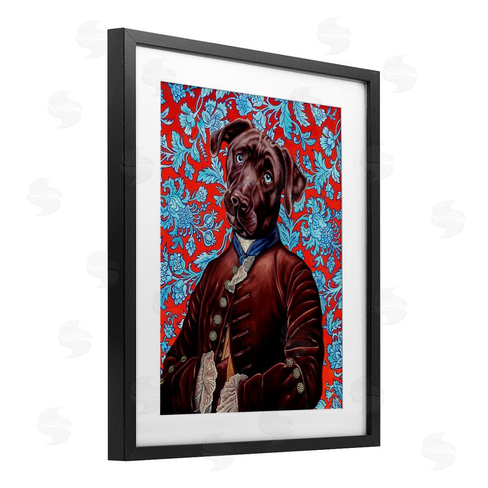 Jane R. Talton Charming Labrador Composition Black Framed Print Under Glass Wall Art