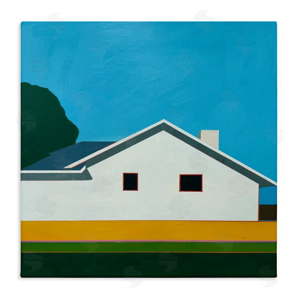 Jan Weiss Sunkissed Suburbia House Stretched Canvas Wall Art Print