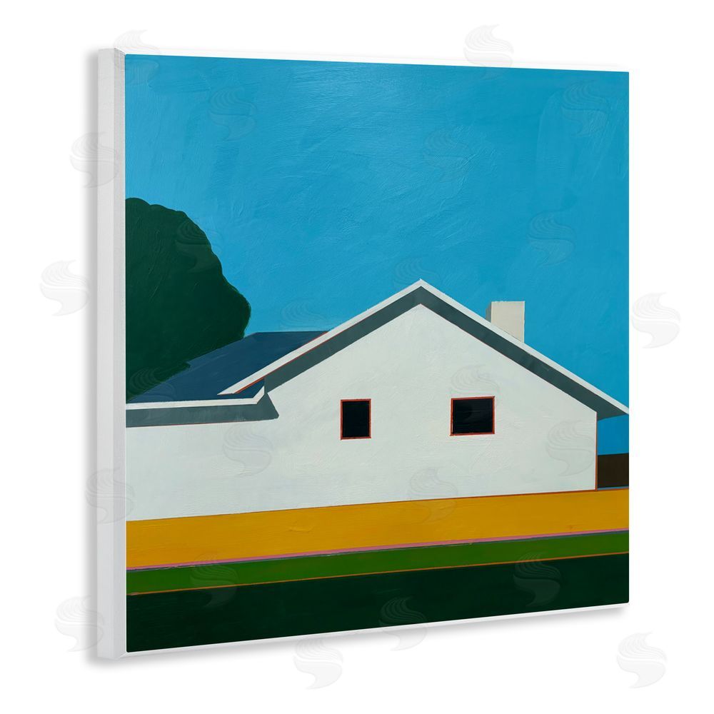 Jan Weiss Sunkissed Suburbia House Wall Plaque Art Print