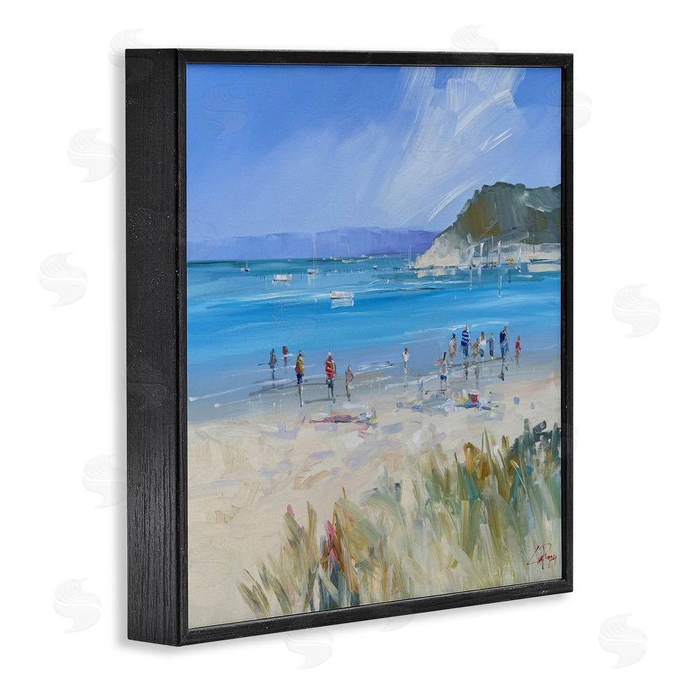 Craig Trewin Penny Summer Sorrento Beachgoers Black Framed Giclee Wall Art Print