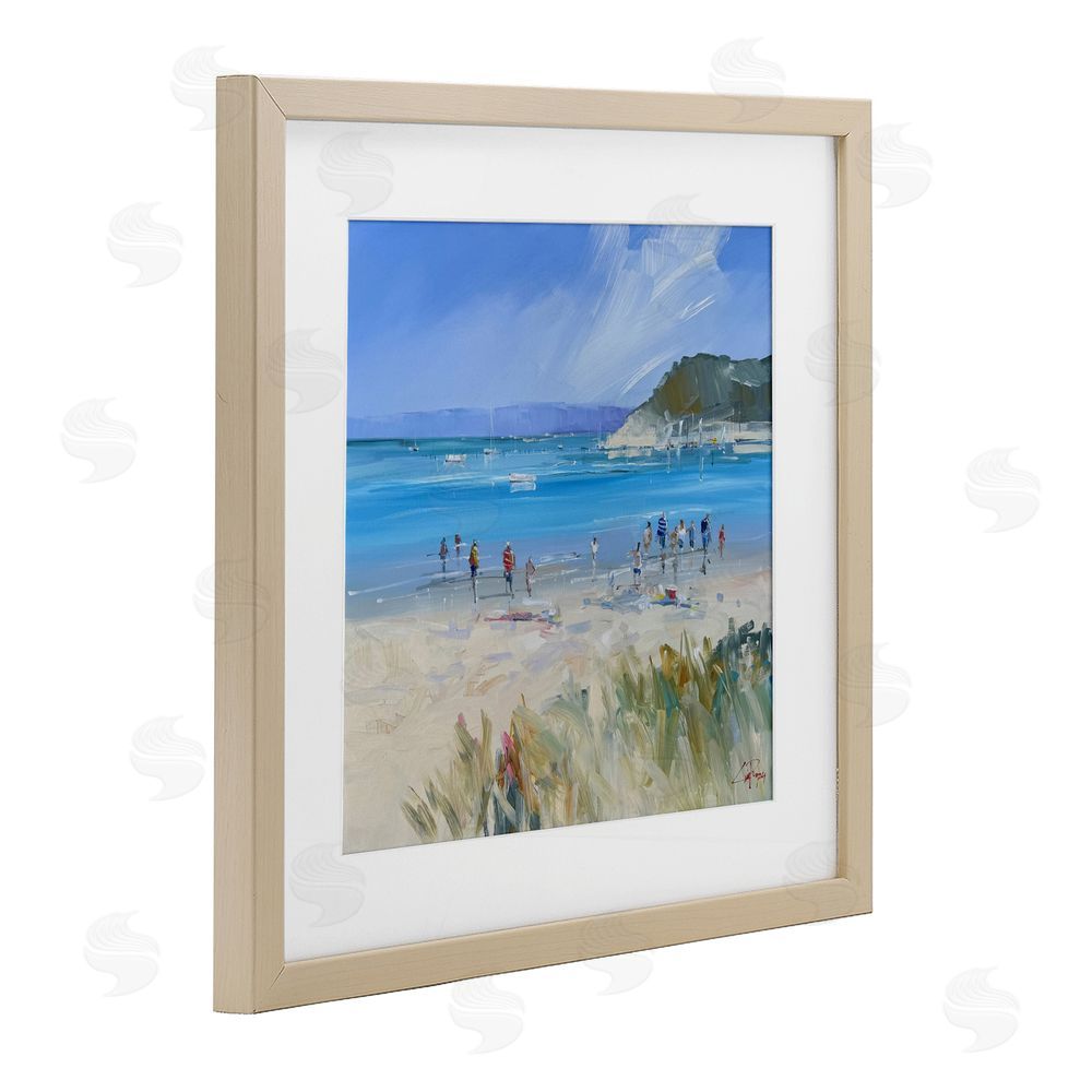 Craig Trewin Penny Summer Sorrento Beachgoers Birch Framed Print Under Glass Wall Art