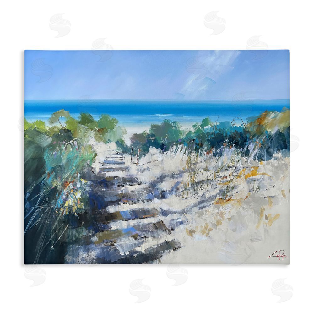 Craig Trewin Penny Beach Steps in Robe Stretched Canvas Wall Art