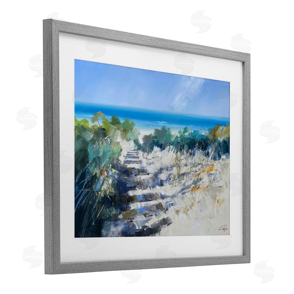 Craig Trewin Penny Beach Steps in Robe Gray Framed Print Under Glass Wall Art