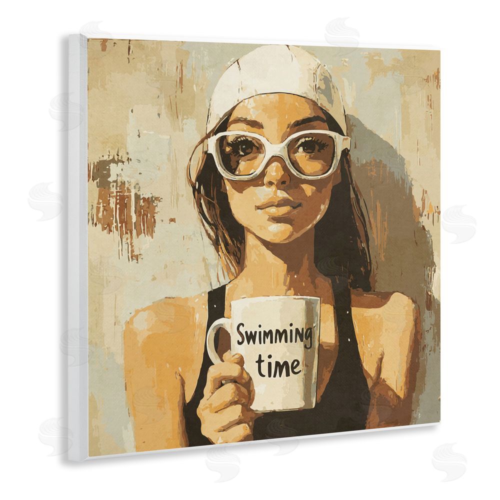 Layla Oz Swimming Mug Girl Wall Plaque Art Print
